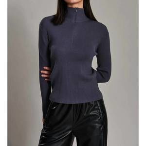 NEW LINE jess 1/4 zip turtleneck top in oxford blue